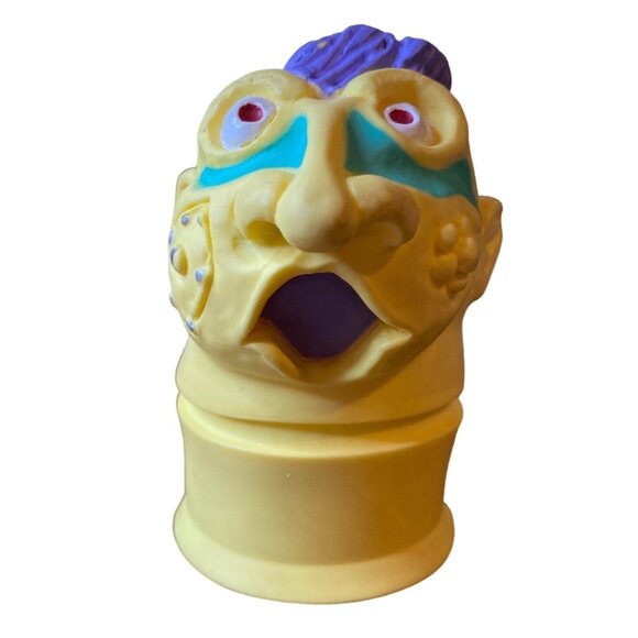 Vintage Eveready Monster Head Flashlight Toy 1980s Collectible Yellow & Blue Uni - Picture 1 of 14